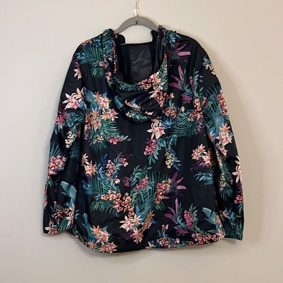 Xersion Tropical Print Athletic Windbreaker Pullover - Size Large - Picture 8 of 12
